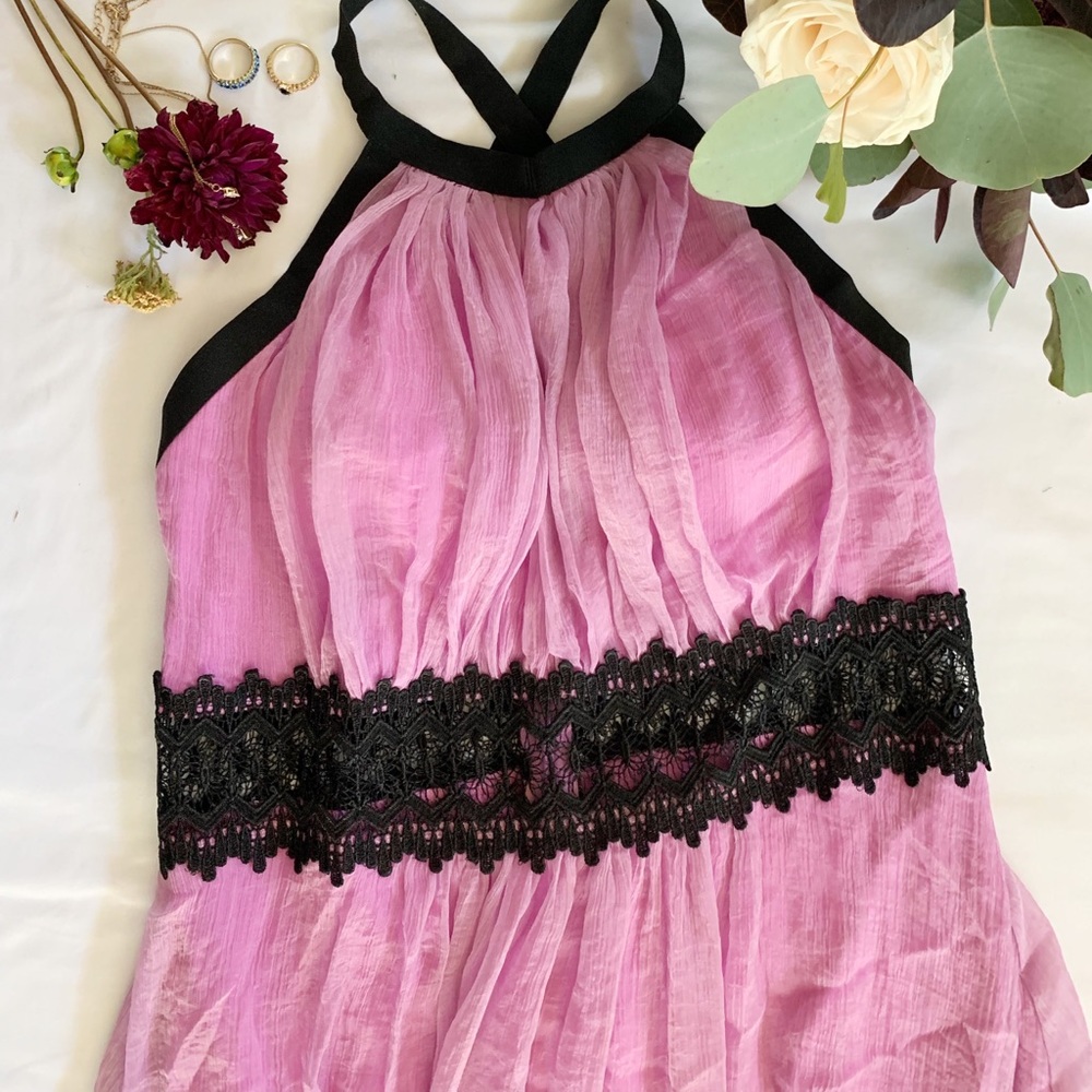 Lilac chiffon maxi dress